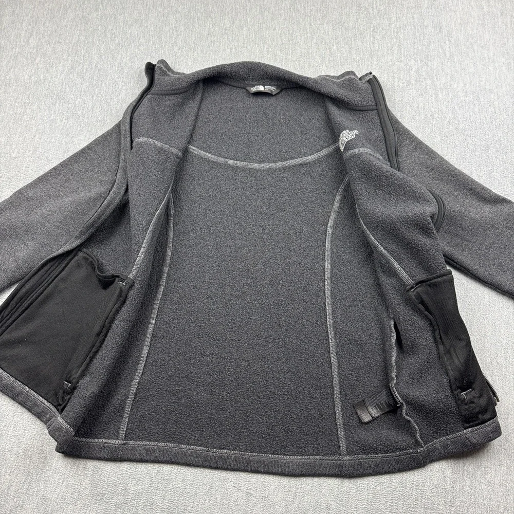 The North Face Sweater Womens Large Gray Fleece Full Zip Pockets Long Sleeve Top